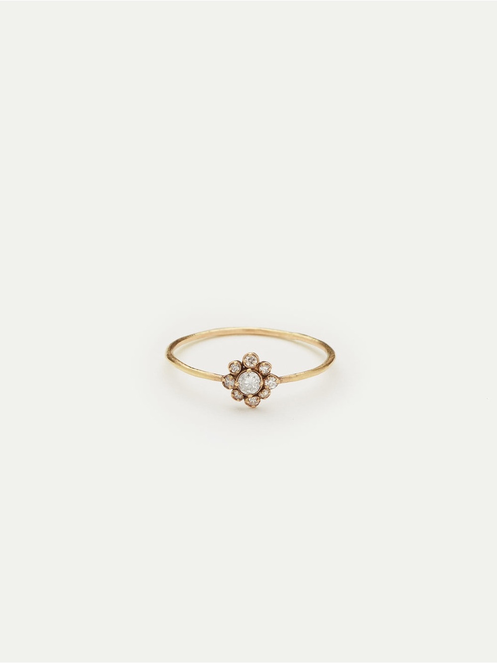 FLEUR YELLOW GOLD AND DIAMONDS RING
